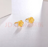 周六福3D硬金玫瑰花黃金耳釘女足金七夕禮物定價AD090267 一對 約1.45g 曬單實拍圖