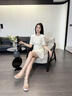 法曼萱（FAMANXUAN）白色法式小香風(fēng)連衣裙女夏新款高級(jí)感收腰拼接百褶長裙 香檳鎏金米 S 160/84A 曬單實(shí)拍圖