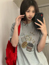 LDBE美式復(fù)古辣妹牛仔短褲女夏季2025新款設(shè)計(jì)感格紋拼接包臀熱褲子潮 黑色 S 曬單實(shí)拍圖