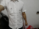 真維斯（Jeanswest）短袖襯衫男士夏季薄款韓版潮流修身商務(wù)冰絲休閑半袖襯衣棉質(zhì)春秋 白色 M 曬單實(shí)拍圖