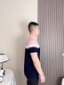 MAGIOPY奢侈高端品牌polo衫男2025夏季新款翻領(lǐng)條紋透氣商務(wù)休閑短袖T恤 豆沙粉 L 曬單實(shí)拍圖