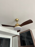 米族新中式古銅色風(fēng)扇燈木紋客廳吊扇燈北歐臥室燈餐廳侘寂風(fēng)中山燈具 普瑞 金色+木紋3葉-42寸-小愛(ài) 曬單實(shí)拍圖