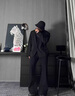 羅蒙（ROMON）中山裝男士西服套裝修身痞帥商務(wù)新郎結(jié)婚禮服立領(lǐng)西服套裝新中式 A913 黑色單西 XL 曬單實(shí)拍圖