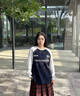 ICH MODE美式運動(dòng)插肩袖長(cháng)袖T恤女秋冬寬松衛衣上衣2024新款男 藏青拼白花灰 L 曬單實(shí)拍圖