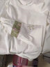 皮爾卡丹（PIERRE CARDIN）純棉新中式國風(fēng)刺繡白色拼接新款袖口春秋2025長(cháng)袖上衣打底T恤女 白色 M 建議80-100斤 曬單實(shí)拍圖