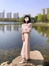 矜持范半身裙女中長款高腰冰絲包臀緞面魚尾裙女2025夏季新款設(shè)計(jì)感洋氣 杏色【有隱形拉鏈】 M 曬單實(shí)拍圖