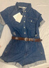 MISS SIXTY2025夏季新款牛仔連體褲女配腰帶含天絲短袖復古休閑 中藍 XS 曬單實(shí)拍圖