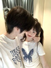 love legend情侶裝短袖t恤夏季潮流男女一長(zhǎng)一短情侶上衣休閑寬松半袖體恤衫 白色+白色 M 男+S女 曬單實(shí)拍圖
