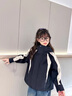 G.DUCKKIDS兒童沖鋒衣三合一可拆卸男童秋裝女童沖鋒衣時髦帥氣男孩戶外外套 黑色沖鋒衣+搖粒絨內(nèi)搭 140 曬單實(shí)拍圖