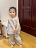 幼歌（YOUGE）夏季新款純棉甜美小兔吊帶衫清涼透氣女寶寶防蚊褲套裝 藍(lán)色吊帶 90 cm 曬單實(shí)拍圖