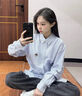Teenie Weenie小熊男女同款襯衫2025秋冬撞色條紋簡(jiǎn)約休閑上衣 藍色 XL 180 曬單實(shí)拍圖