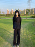 李寧運(yùn)動套裝女夏季薄款長袖冰絲防曬衣速干直筒長褲情侶款跑步兩件套 雅黑色防曬衣+速干直筒褲 S /165 (90-100斤) 曬單實拍圖