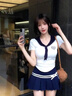 若盼夏季海軍領(lǐng)上衣短袖女T恤修身jk水手服制服學(xué)院風(fēng)純欲工作服套裝 單件 短袖上衣 M 95-105斤 曬單實(shí)拍圖