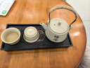 小套裝宿舍家用粗陶瓷懷舊功夫茶具套裝一壺二杯泡茶提梁壺 一壺二杯+茶盤 曬單實(shí)拍圖