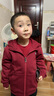 英氏（YEEHOO）男童外套兒童衣服秋季時尚連帽帥氣舒適上衣中大童裝洋氣秋裝新款 休閑字母-車厘子紅 【綿柔親膚】 130 cm 曬單實拍圖