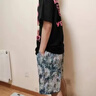 ZMEX美式潮牌休閑短褲男女ins街頭復古花卉滿(mǎn)印潮流個(gè)性沙灘中褲男 淺藍色/潮牌/刺繡 [] XL 曬單實(shí)拍圖
