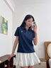 Teenie Weenie【涼感】小熊女裝POLO衫T恤2025夏新款簡(jiǎn)約舒適短袖上衣女裝 夜幕藍(lán) S 曬單實(shí)拍圖