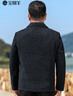 寶財羊爸爸裝毛呢外套男春秋季翻領(lǐng)厚款商務(wù)干部服行政夾克中老年人衣服 曬單實拍圖