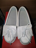 啄木鳥(niǎo)2025牛皮小白鞋女韓版厚底流蘇單鞋女松糕跟護士鞋休閑時(shí)尚媽媽鞋 流蘇 白色 35 曬單實(shí)拍圖