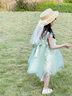 G.DUCKKIDS童裝女童連衣裙夏季2025新款公主裙兒童裙子夏天花仙子蓬蓬吊帶裙 綠色 100 尺碼2~3歲【 90-100cm】 曬單實(shí)拍圖