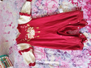 優(yōu)奇女寶寶滿(mǎn)月百天周歲禮服嬰兒衣服春秋裝公主女孩紅色喜慶連體衣服 紅色刺繡連體衣 73cm 曬單實(shí)拍圖