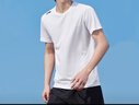 李寧（LI-NING）運(yùn)動(dòng)套裝男女同款冰絲休閑短袖t恤運(yùn)動(dòng)褲子男夏季服飾跑步健身衣 白色速干短袖+黑色平口冰絲褲 L/175 曬單實(shí)拍圖