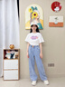 優(yōu)優(yōu)1點（Yoyo one）女童夏季套裝2025新款兒童洋氣時髦夏裝女大童初中生夏天薄款短袖 13115藍色+18848白色 150 150cm 曬單實拍圖