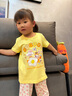 巴布豆兒童t恤寶寶短袖夏季新款女童嬰兒衣服云感純棉舒適上衣洋氣半袖 奶黃 煎蛋巴布妮+藍 夢(mèng)幻巴布妮 100 曬單實(shí)拍圖