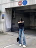 貞喜氣一字肩上衣女內(nèi)搭打底衫春夏季新款女裝高級感長袖修身顯瘦內(nèi)搭 黑色 均碼 建議80-120 曬單實(shí)拍圖