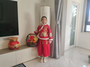 女童漢服連衣裙冬款拜年服中國風(fēng)新款古裝過(guò)年冬季兒童新年服唐裝 2057酒紅色套裝 160 碼身高145-155體重66-75斤 曬單實(shí)拍圖