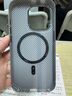 途兮新款大孔碳纖維紋適用蘋果15Promax手機(jī)殼iPhone14pro超薄PC硬殼13凱夫拉紋12高級(jí)16pro保護(hù)套 大孔金屬鏡頭【磁吸款-灰色-黑白豎條】夜光碳纖維紋 iPhone 15pro 曬單實(shí)拍圖