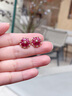 廷亮 向陽(yáng)花 2.8克拉天然紅寶石耳釘18K金鑲嵌鉆石彩寶耳釘 一對（現貨） 曬單實(shí)拍圖