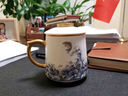 聚均閣 景德鎮(zhèn)羊脂玉白瓷茶杯帶蓋過濾辦公室泡茶杯子陶瓷會議老板水杯 福悅-辦公茶杯【450ML】 禮盒裝 曬單實(shí)拍圖