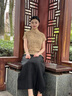 布符2025年夏季新款盤(pán)花旗袍上衣中式顯瘦日常國風(fēng)手工盤(pán)扣短袖女 暗黃秋葉 S 曬單實(shí)拍圖