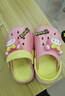 妙優(yōu)童夏款寶寶洞洞鞋軟底涼鞋可愛(ài)沙灘鞋涼拖鞋親子男女兒童包頭拖鞋 粉色（尺碼偏大） 17.5 （28-29碼）內長(cháng)約17.5cm 曬單實(shí)拍圖