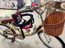 永久（FOREVER）直播專(zhuān)享母子親子自行車(chē)女士式城市通勤車(chē)復古雙人帶孩子輕便單車(chē) 單速高配版-復古黃 24寸(適合身高160-175cm) 曬單實(shí)拍圖