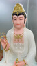 觀(guān)音菩薩佛像漢白玉新款坐蓮南海觀(guān)世音坐像娑婆三圣擺件家用供奉 12寸 曬單實(shí)拍圖