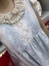 FSHE夏日悠悠藍(lán)色小飛袖上衣女夏季新款甜美收腰圓領(lǐng)小衫連衣裙女 甜甜白云杏色半身裙 S 曬單實(shí)拍圖