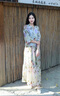 茶·愫【蝶舞生花】puretea茶愫桑蠶絲提花襯衫女花卉印花衫2025夏新款 苔綠 S 曬單實拍圖