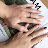 歐禮純銀情侶對戒可刻字足銀戒指結婚戒指求婚戒指送女朋友情人節(jié)禮物 蒹葭白露情侶對戒（需閉口留言） 曬單實拍圖
