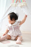 OAK FAMILY新生嬰幼兒短袖包屁衣全棉連體衣夏季寶寶爬服 花夢里（不含頭飾） 80cm  （推薦9~18個月） 曬單實(shí)拍圖