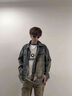安初夏牛仔夾克外套男士休閑套裝春秋季新款高街潮牌學生衣服男裝設計感 復古藍牛仔外套+K109復古藍牛仔 XL 曬單實拍圖