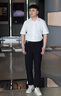 THOM BEAUTY短袖襯衫男2025夏季高檔商務(wù)修身休閑高級感字母刺繡純棉白色襯衣 白色（短袖）-門(mén)筒字母e 41 /XL/(建議75-80kg) 曬單實(shí)拍圖
