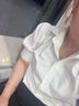 Amerpin國際一線(xiàn)品牌真絲襯衫女100%桑蠶絲短袖職業(yè)正裝高端氣質(zhì)顯瘦襯衣 白色（高檔禮盒包裝） XL （建議120-145） 曬單實(shí)拍圖