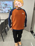 小豬托尼男童衛衣春秋款兒童衛衣套頭衫胖童大童裝青少年圓領(lǐng)衛衣25新款 撞色衛衣咖 170 合適165-170身高，130-150斤 曬單實(shí)拍圖