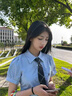艾珠兒（Aizhuer）2025夏季新款小個(gè)子穿搭一整套裝顯瘦學(xué)院風(fēng)套裝襯衫配連衣裙子女 襯衫+半身裙子 M 曬單實(shí)拍圖