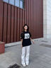 靖颯 美式重工刺繡短袖t恤男夏季國潮純棉半截袖設(shè)計感潮牌痞帥上衣服 黑色 XL 曬單實拍圖