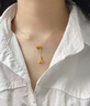 智玉云祥999足金一體項(xiàng)鏈黃金小蠻腰吊墜女細(xì)款鎖骨鏈時(shí)尚套鏈埃菲爾鐵塔 附送證書 曬單實(shí)拍圖