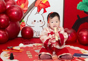 G.DUCKKIDS童裝嬰兒衣服春秋季周歲禮服女寶寶新中式套裝滿月百天生日抓周服 紅色-春秋款 90cm 碼建議80-1歲半-2歲 曬單實(shí)拍圖