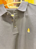 暇步士（Hush Puppies）【含桑蠶絲】夏季男裝清涼舒適百搭休閑短袖POLO衫 墨藍色 L 曬單實(shí)拍圖